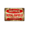 Notice Royal Enfield Motorcycles Parking Only All Others Will Be Towed Vintage Metal Decor Art Shop Aluminum Sign Plate
