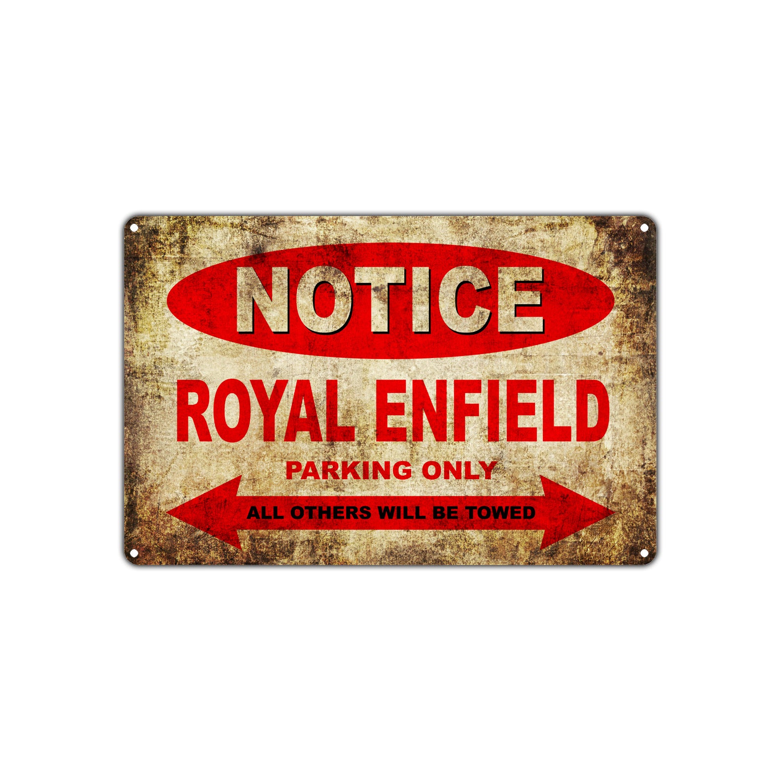 Notice Royal Enfield Motorcycles Parking Only All Others Will Be Towed Vintage Metal Decor Art Shop Aluminum Sign Plate