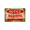 Notice Scorpa Motorcycles Parking Only All Others Will Be Towed Vintage Metal Decor Art Shop Aluminum Sign Plate