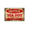 Notice Sea Doo Motorcycles Parking Only All Others Will Be Towed Vintage Metal Decor Art Shop Aluminum Sign Plate