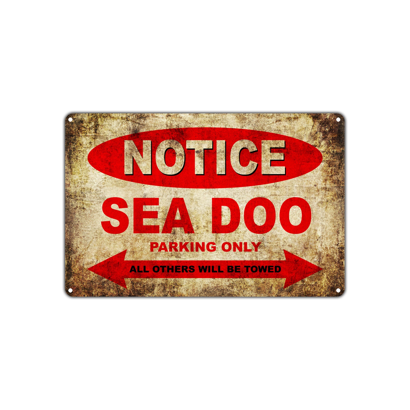 Notice Sea Doo Motorcycles Parking Only All Others Will Be Towed Vintage Metal Decor Art Shop Aluminum Sign Plate