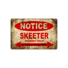 Notice Skeeter Motorcycles Parking Only All Others Will Be Towed Vintage Metal Decor Art Shop Aluminum Sign Plate