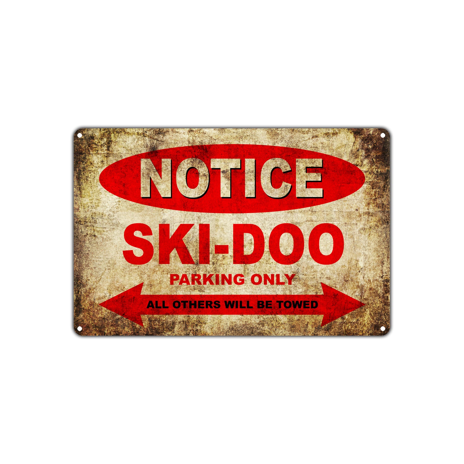 Notice Ski-Doo Motorcycles Parking Only All Others Will Be Towed Vintage Metal Decor Art Shop Aluminum Sign Plate