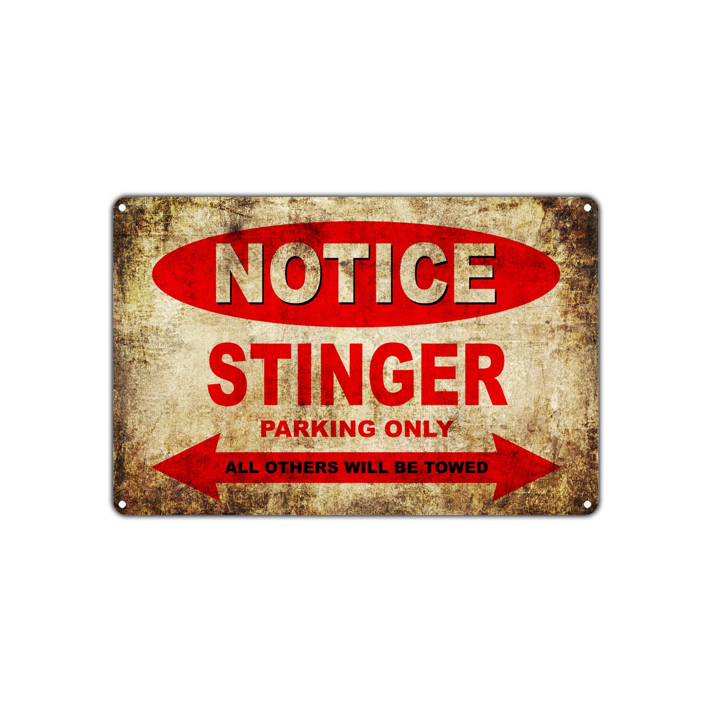 Notice Stinger Motorcycles Parking Only All Others Will Be Towed Vintage Metal Decor Art Shop Aluminum Sign Plate