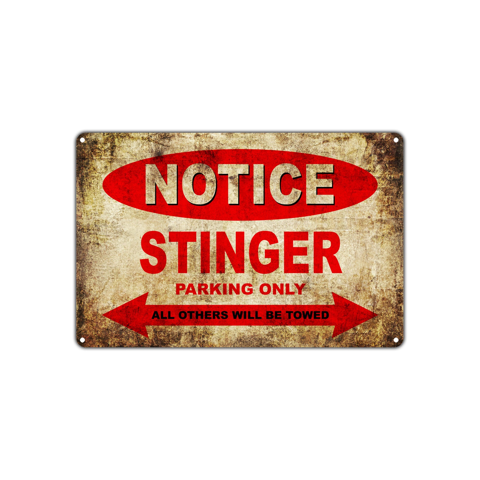 Notice Stinger Motorcycles Parking Only All Others Will Be Towed Vintage Metal Decor Art Shop Aluminum Sign Plate