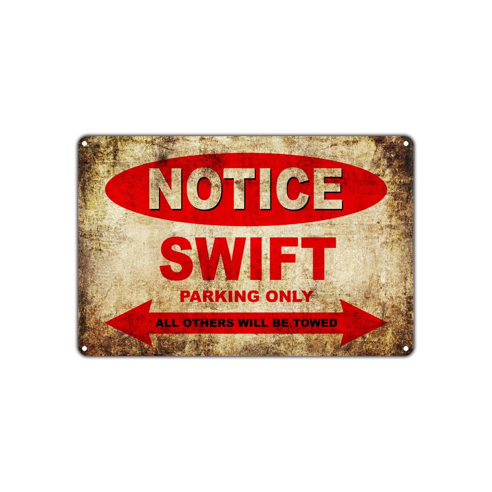 Notice Swift Motorcycles Parking Only All Others Will Be Towed Vintage Metal Decor Art Shop Aluminum Sign Plate