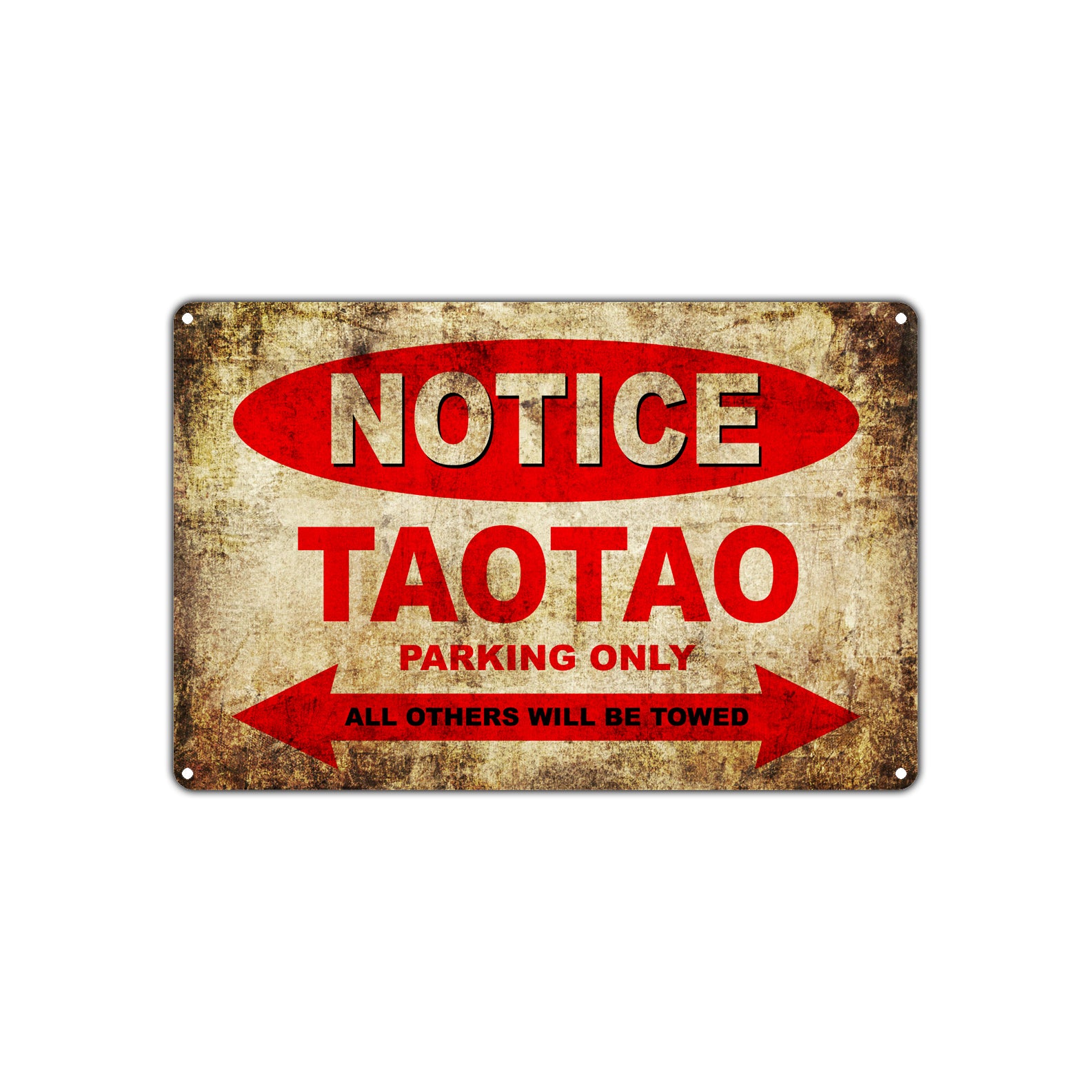 Notice Taotao Motorcycles Parking Only All Others Will Be Towed Vintage Metal Decor Art Shop Aluminum Sign Plate