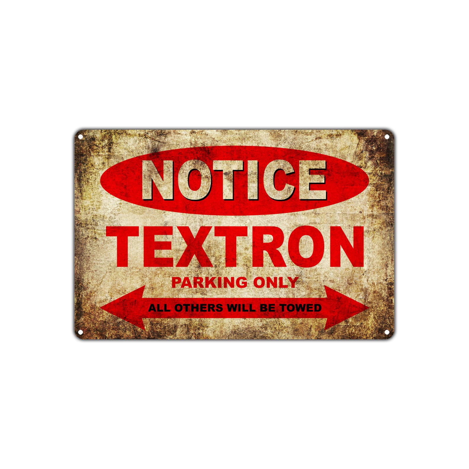 Notice Textron Motorcycles Parking Only All Others Will Be Towed Vintage Metal Decor Art Shop Aluminum Sign Plate