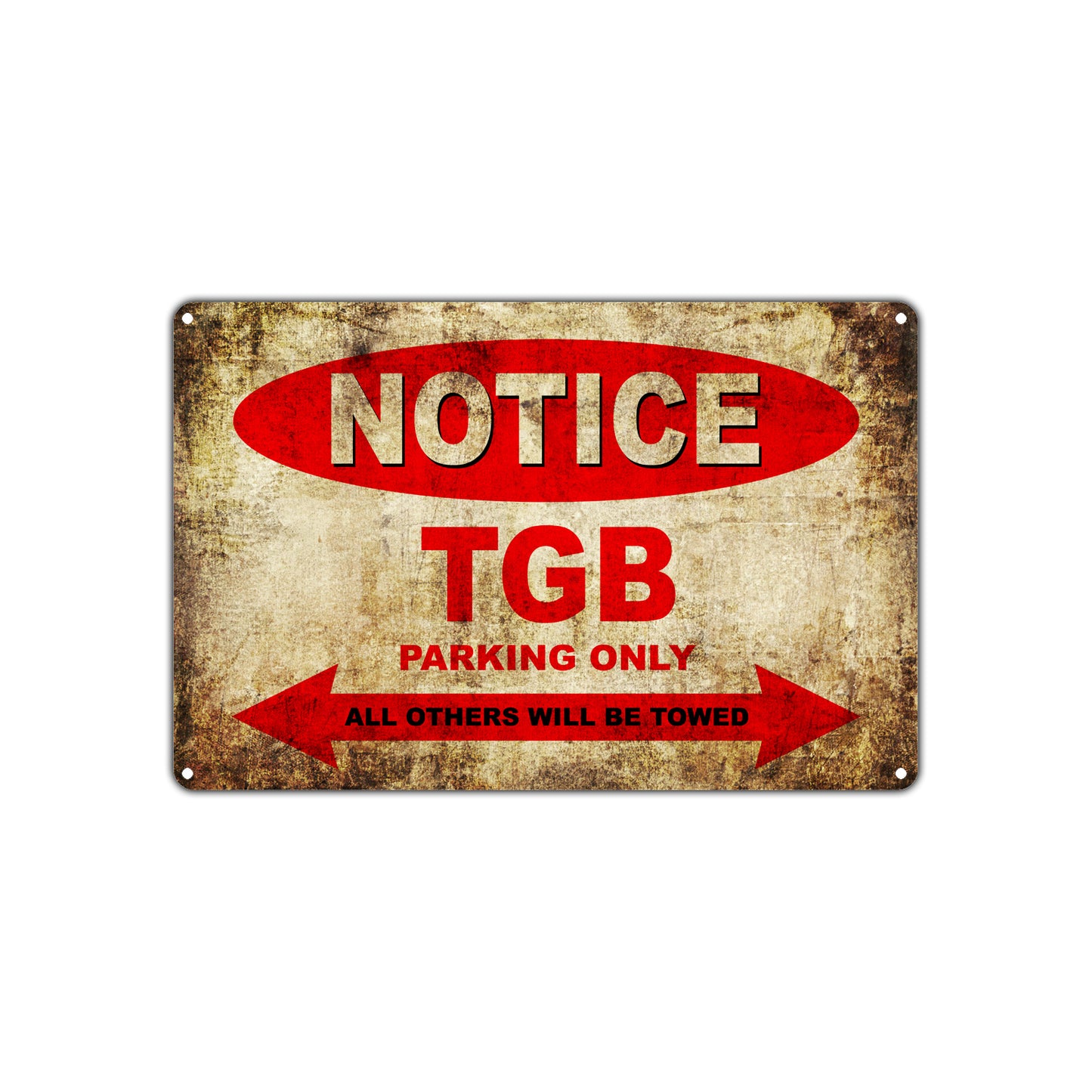 Notice TGB Motorcycles Parking Only All Others Will Be Towed Vintage Metal Decor Art Shop Aluminum Sign Plate