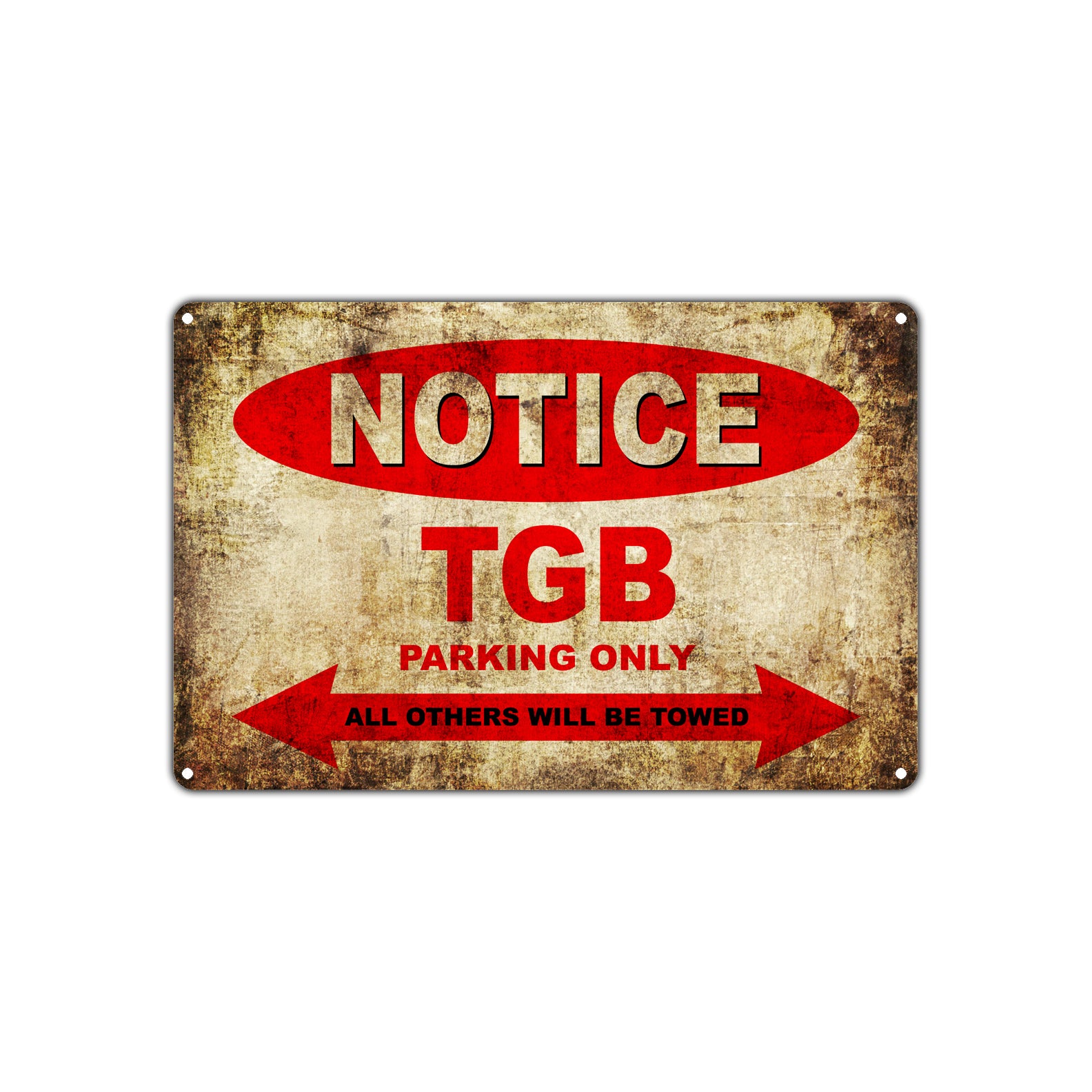 Notice TGB Motorcycles Parking Only All Others Will Be Towed Vintage Metal Decor Art Shop Aluminum Sign Plate