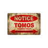 Notice Tomos Motorcycles Parking Only All Others Will Be Towed Vintage Metal Decor Art Shop Aluminum Sign Plate