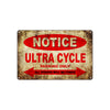 Notice Ultra Cycle Motorcycles Parking Only All Others Will Be Towed Vintage Metal Decor Art Shop Aluminum Sign Plate