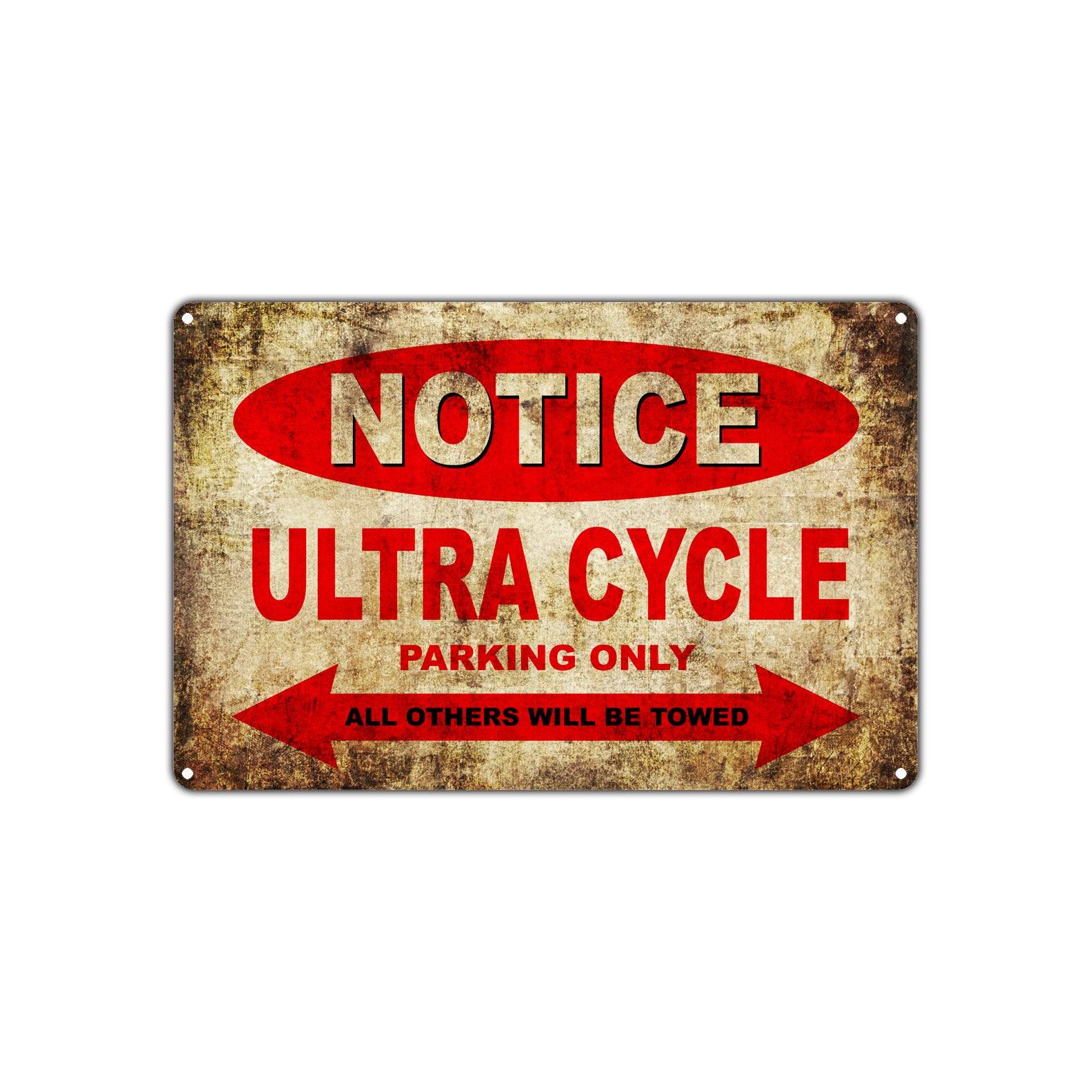 Notice Ultra Cycle Motorcycles Parking Only All Others Will Be Towed Vintage Metal Decor Art Shop Aluminum Sign Plate