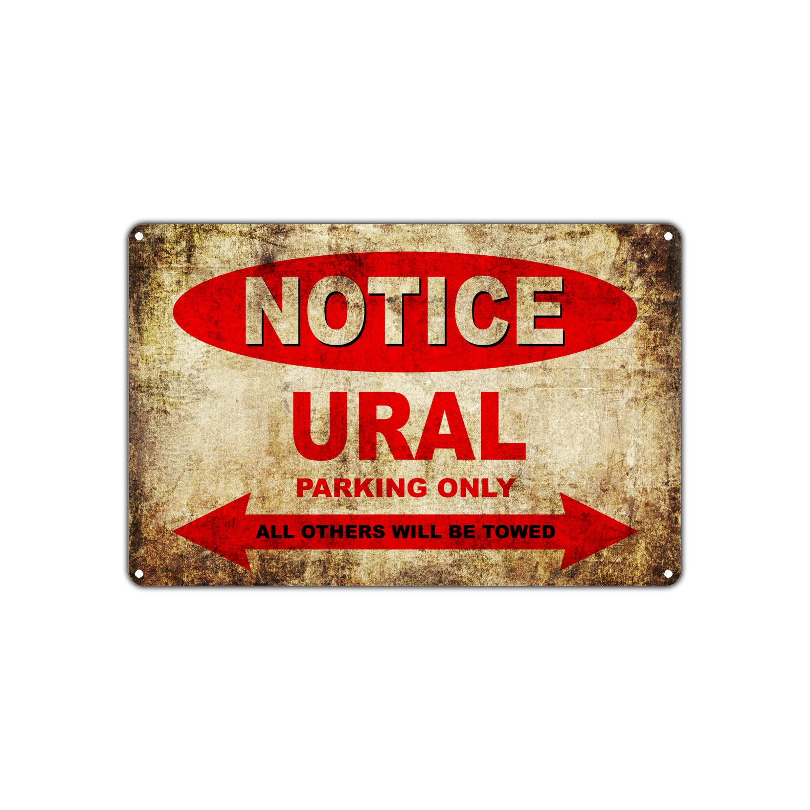 Notice URAL Motorcycles Parking Only All Others Will Be Towed Vintage Metal Decor Art Shop Aluminum Sign Plate