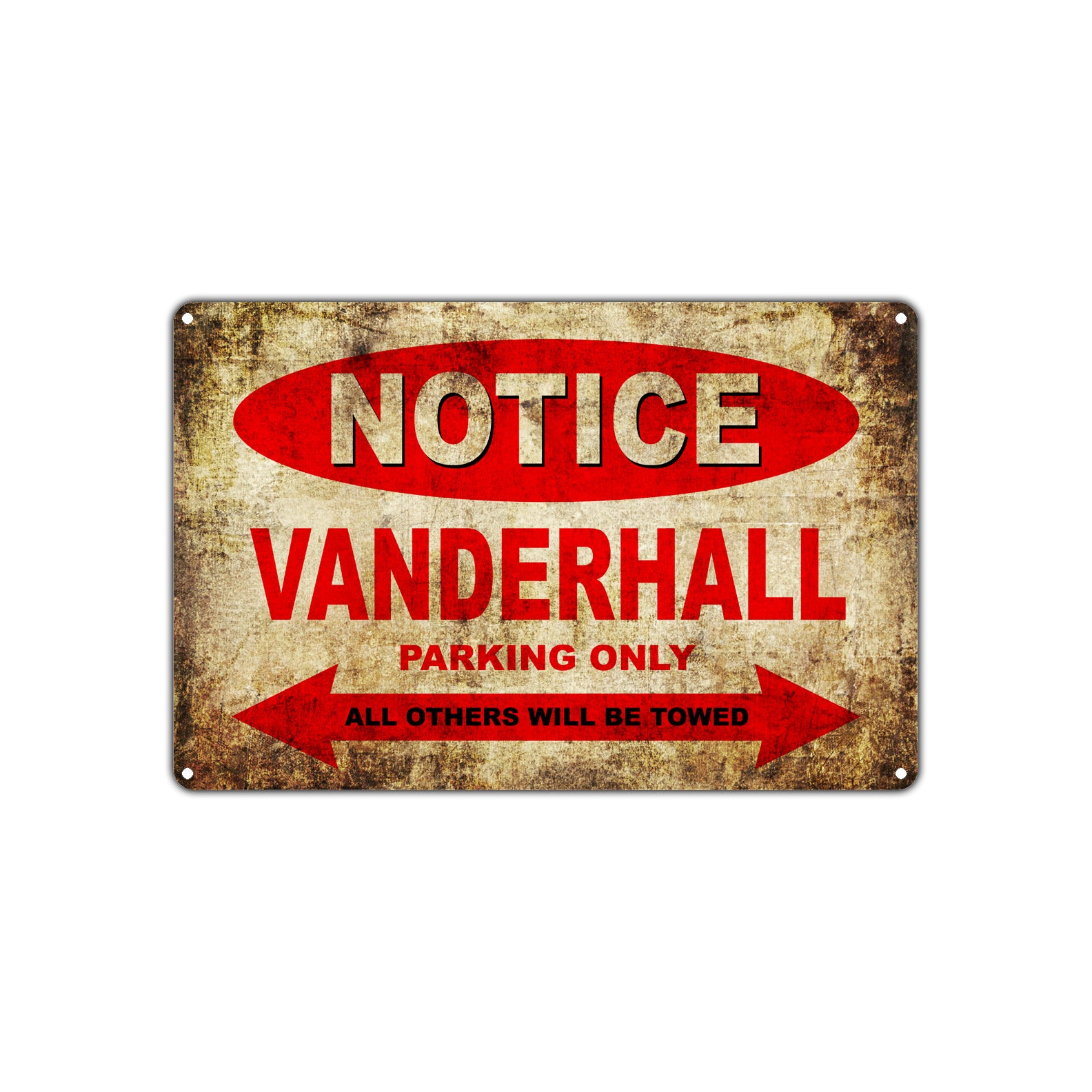 Notice Vanderhall Motorcycles Parking Only All Others Will Be Towed Vintage Metal Decor Art Shop Aluminum Sign Plate