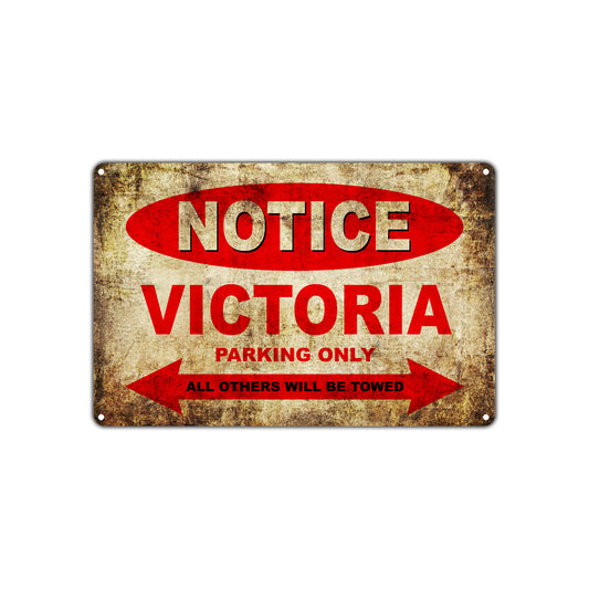 Notice Victoria Motorcycles Parking Only All Others Will Be Towed Vintage Metal Decor Art Shop Aluminum Sign Plate