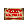 Notice Crownline Motorcycles Parking Only All Others Will Be Towed Vintage Metal Decor Art Shop Aluminum Sign Plate