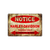 Notice Harley-Davidson Motorcycles Parking Only All Others Will Be Towed Vintage Metal Decor Art Shop Aluminum Sign Plate