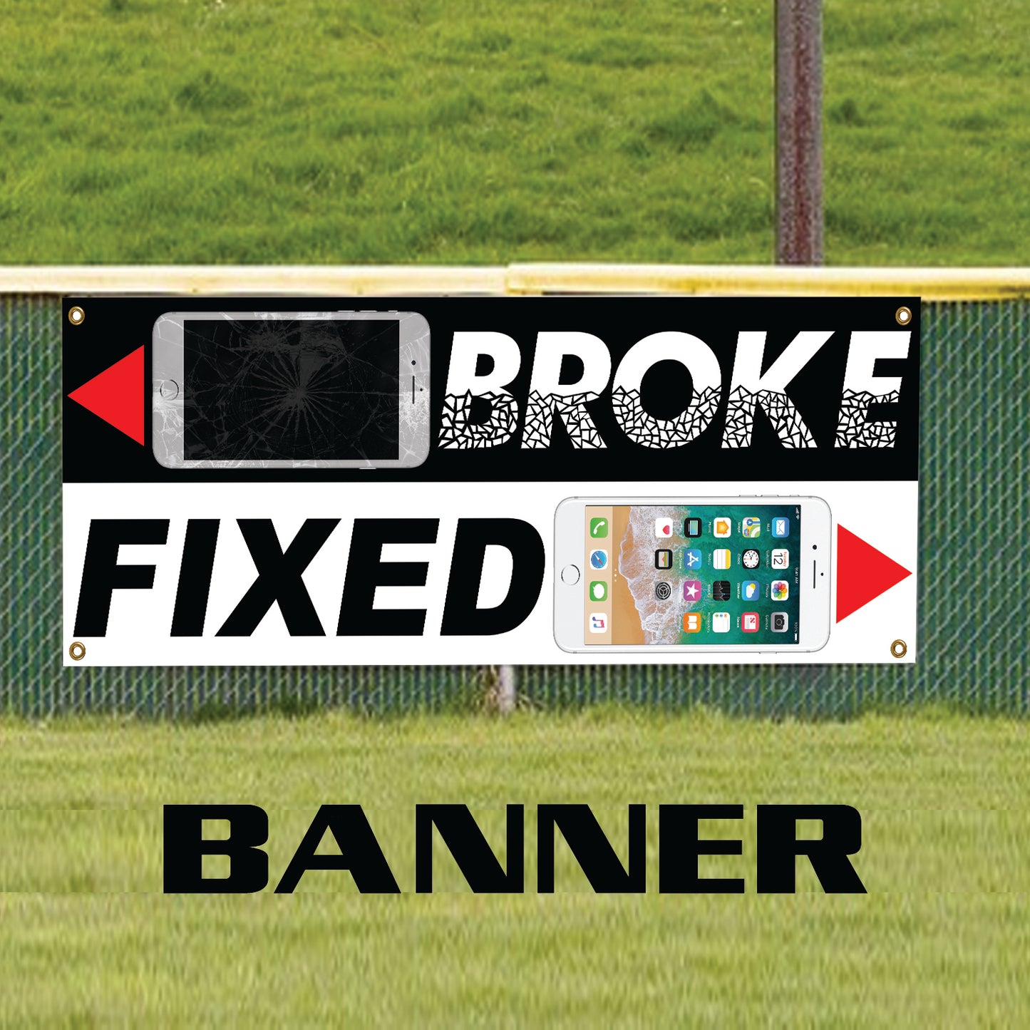 Broke Fixed Vinyl Banner Sign