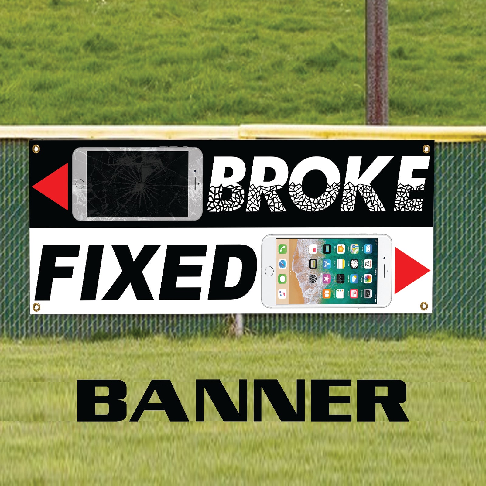 Broke Fixed Vinyl Banner Sign