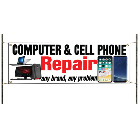 Computer & Cell Phone Repair Vinyl Banner Sign