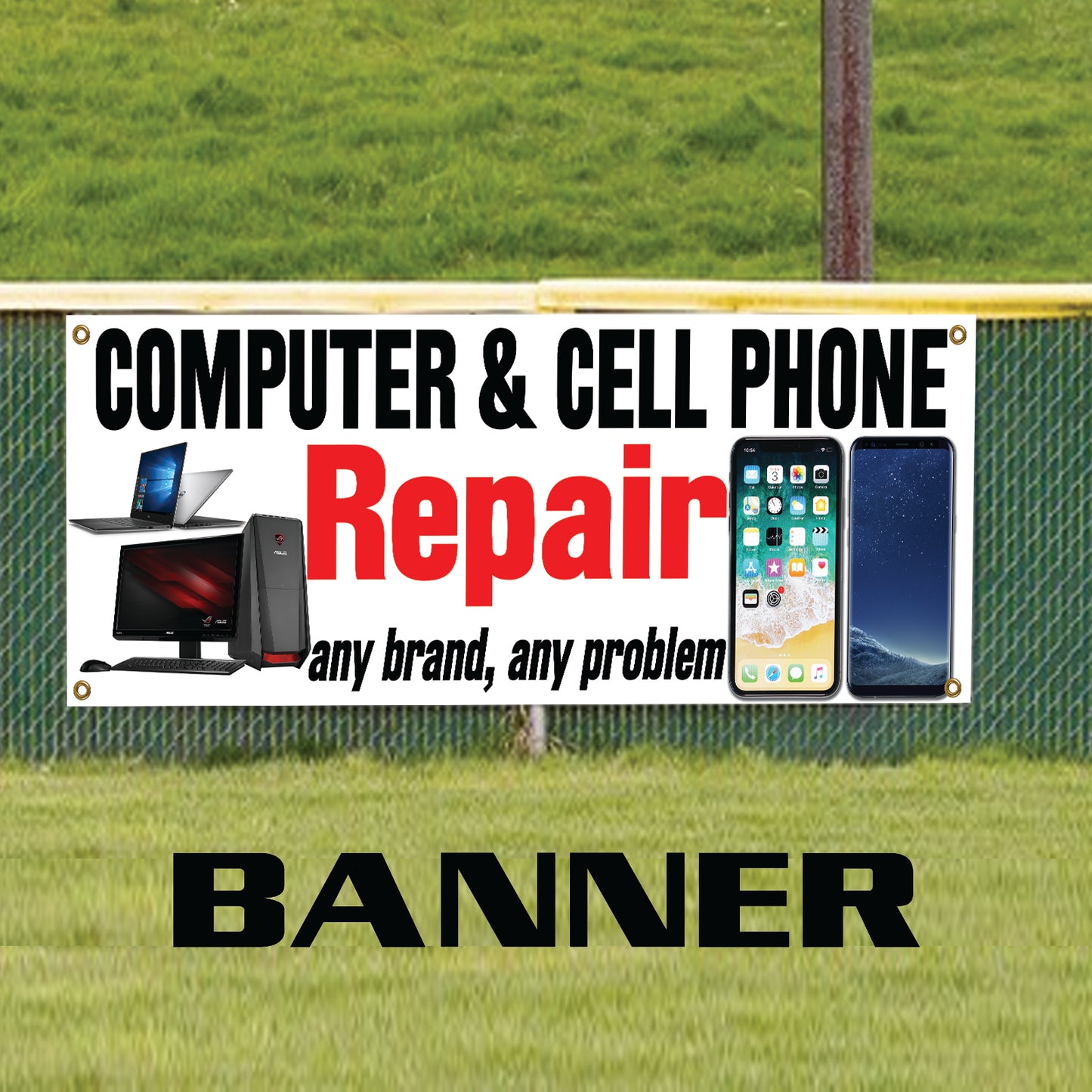 Computer & Cell Phone Repair Vinyl Banner Sign