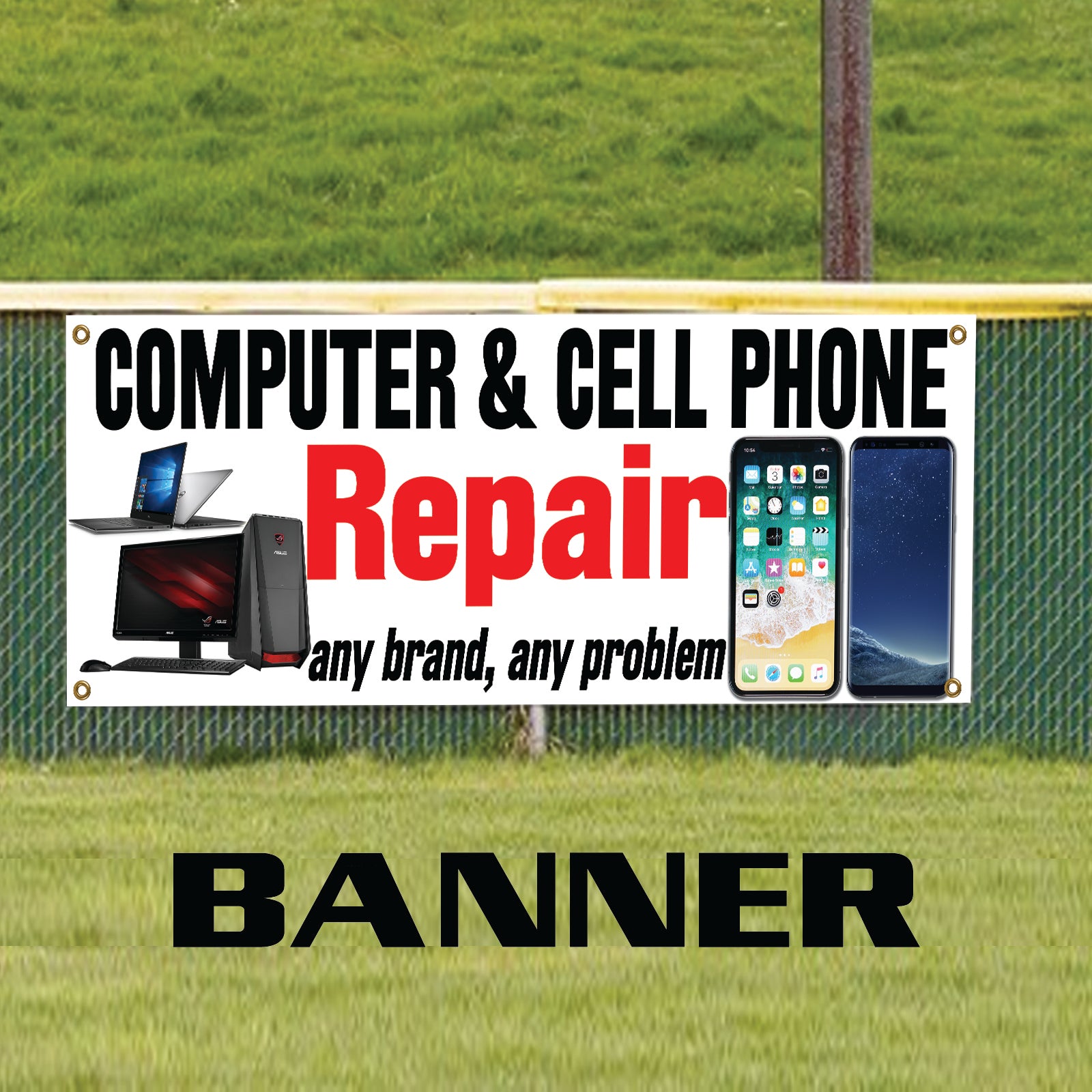 Computer & Cell Phone Repair Vinyl Banner Sign