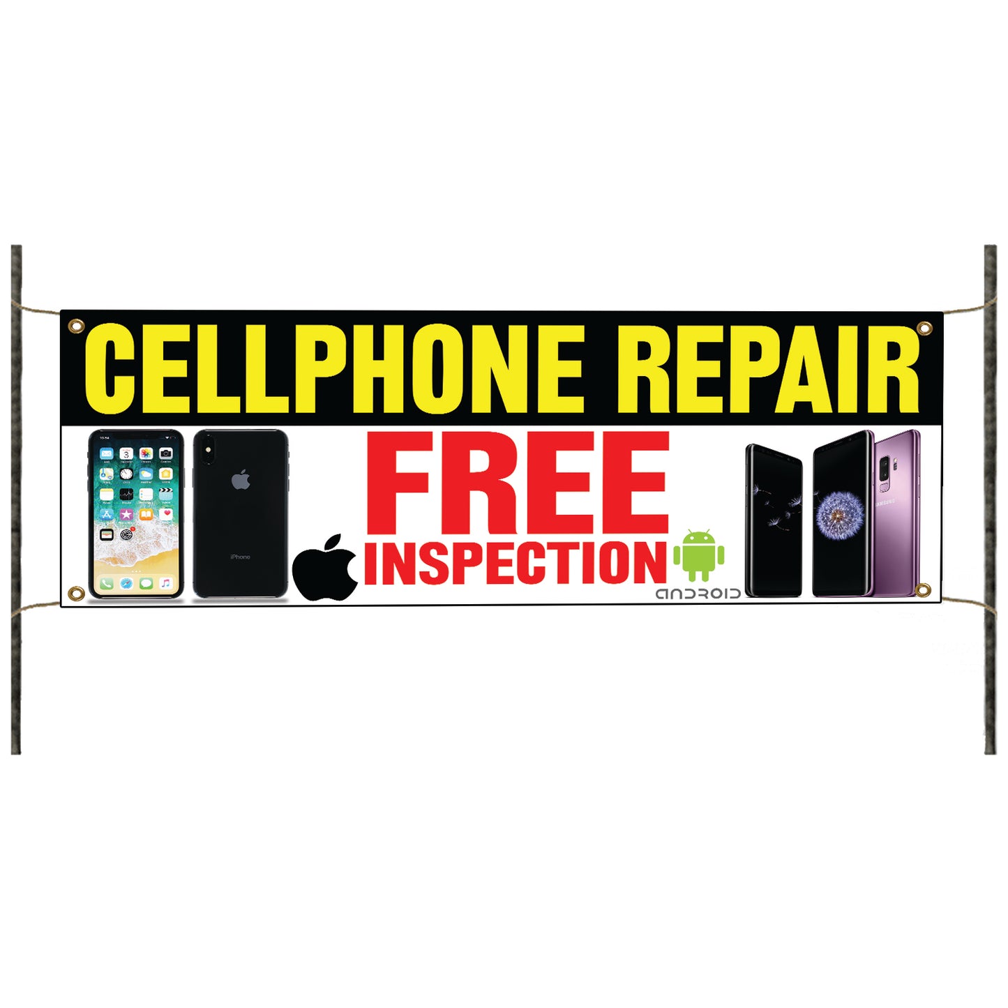 Cellphone Repair Free Inspection Vinyl Banner Sign