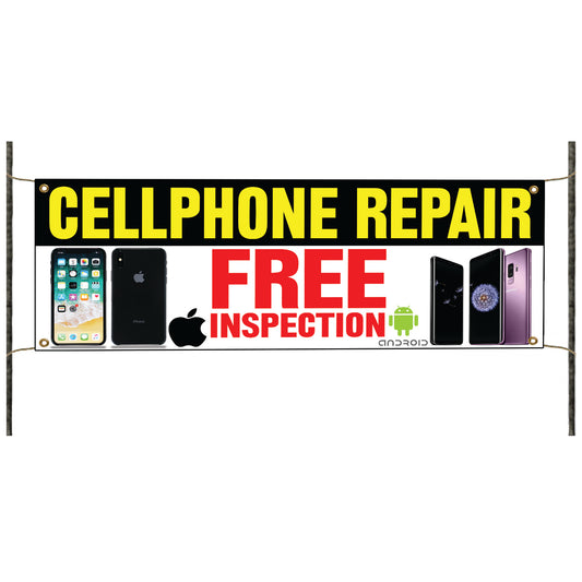 Cellphone Repair Free Inspection Vinyl Banner Sign