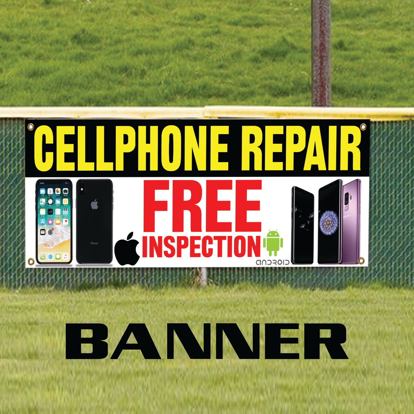 Cellphone Repair Free Inspection Vinyl Banner Sign