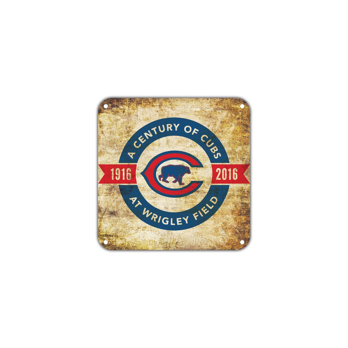 A Century of Cubs at Wrigley Field 100th Anniversary Wall Decor Art Retro Aluminum Plate Metal Sign