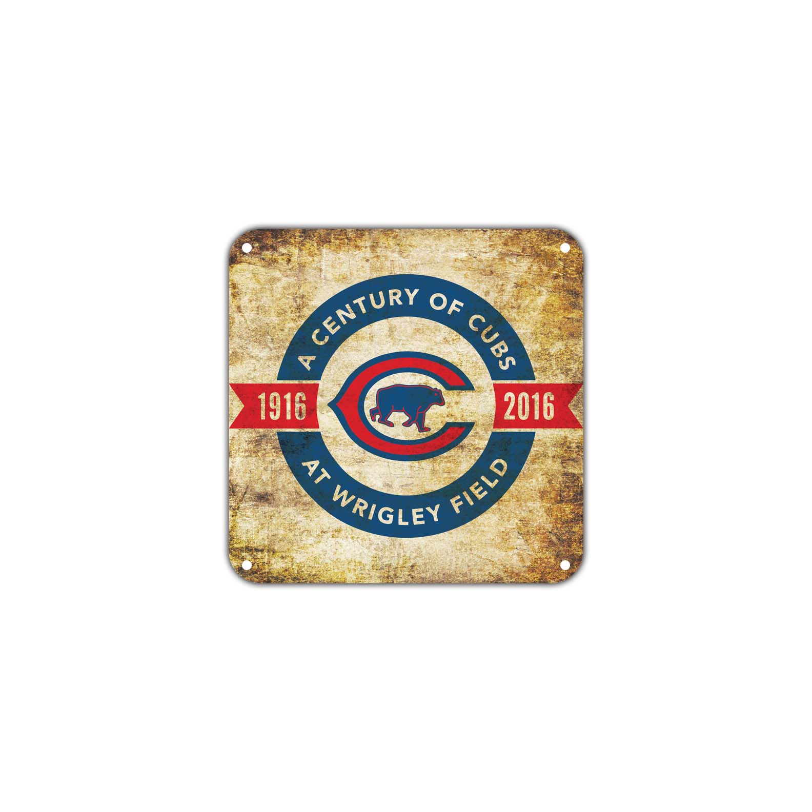 A Century of Cubs at Wrigley Field 100th Anniversary Wall Decor Art Retro Aluminum Plate Metal Sign