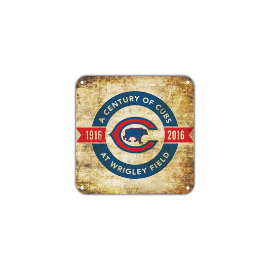 A Century of Cubs at Wrigley Field 100th Anniversary Wall Decor Art Retro Aluminum Plate Metal Sign
