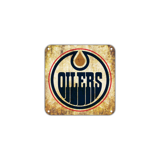 Edmonton Oilers Logo Wall Decor Art Retro Vintage Aluminum Plate Gift Metal Sign