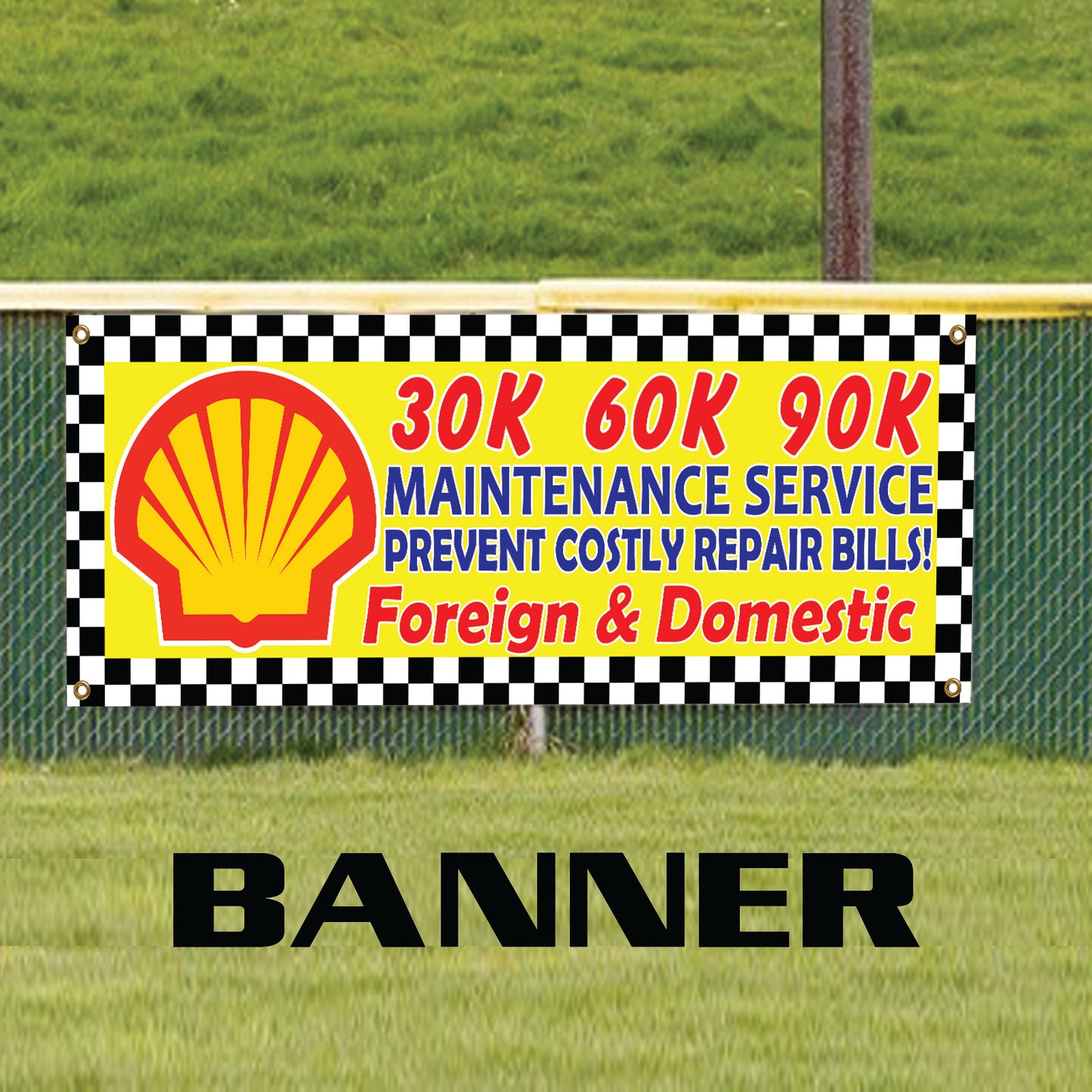 30K 60K 90K Maintenance Service Vinyl Banner Sign