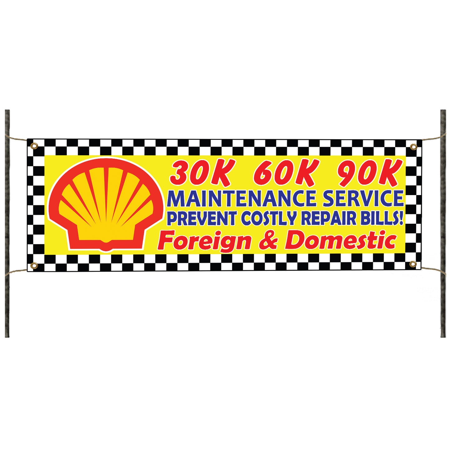 30K 60K 90K Maintenance Service Vinyl Banner Sign