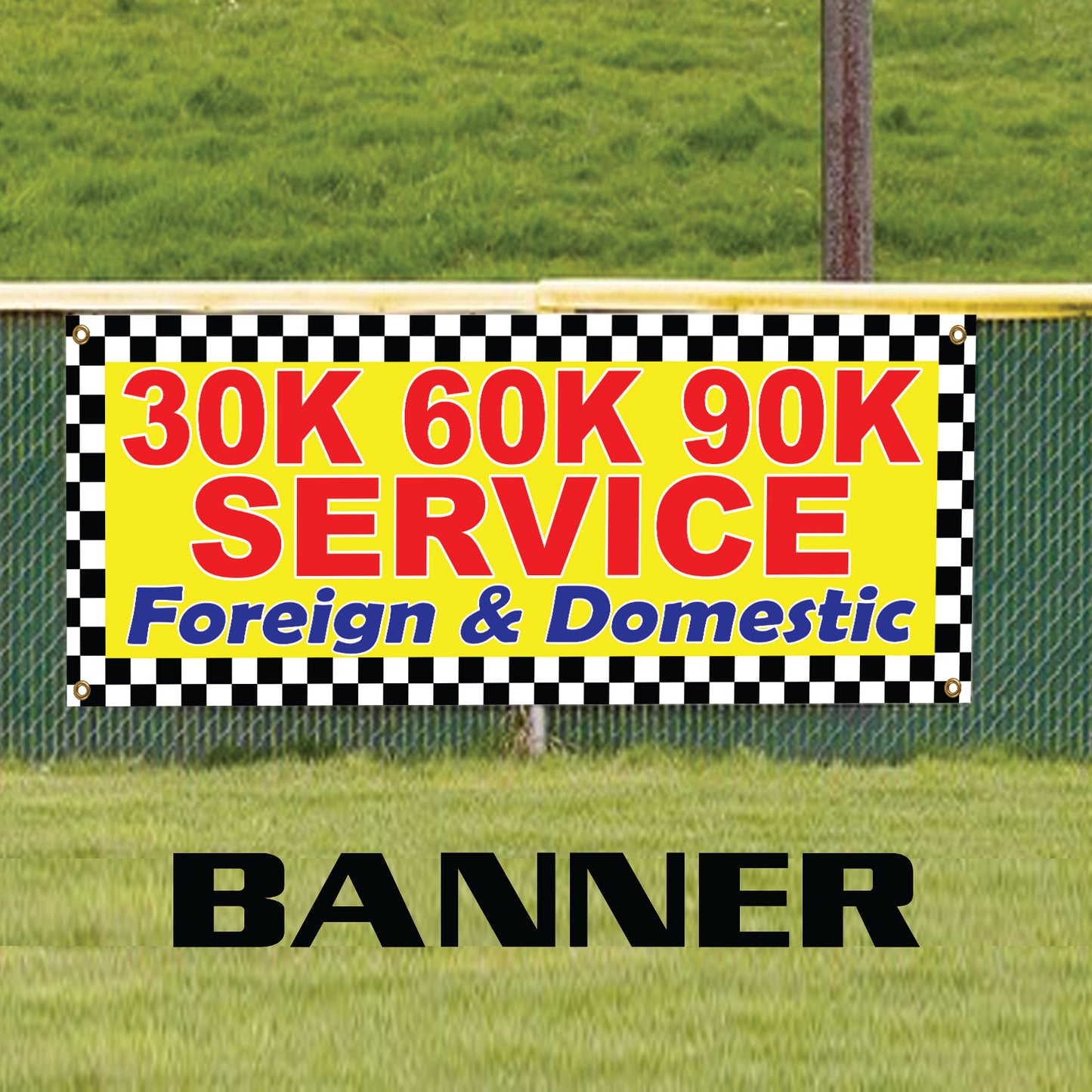 30K 60K 90K Service Vinyl Banner Sign