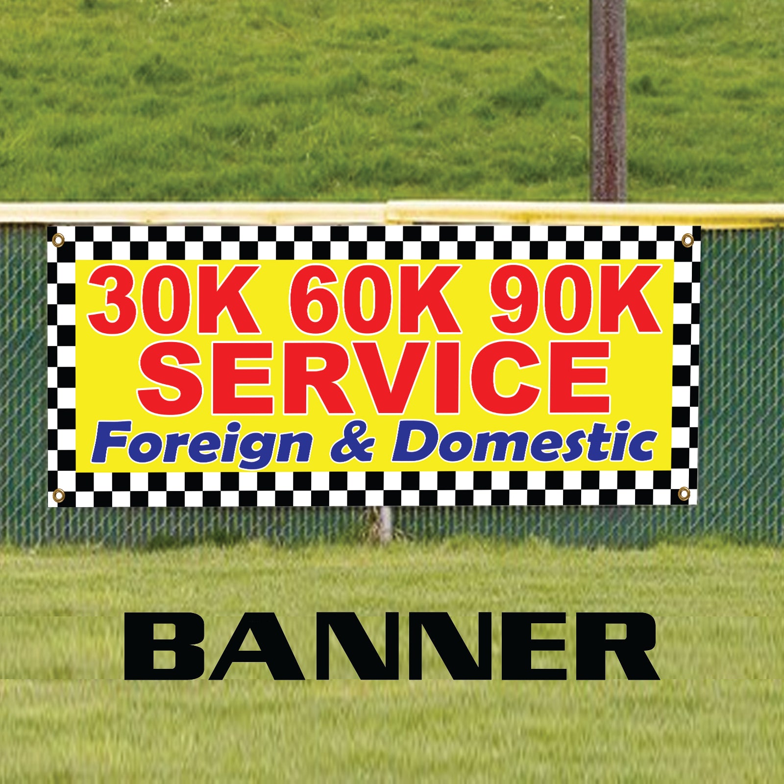 30K 60K 90K Service Vinyl Banner Sign