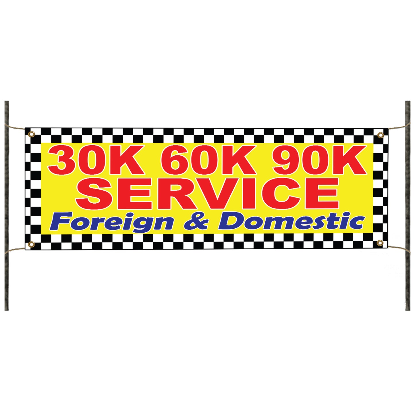 30K 60K 90K Service Vinyl Banner Sign