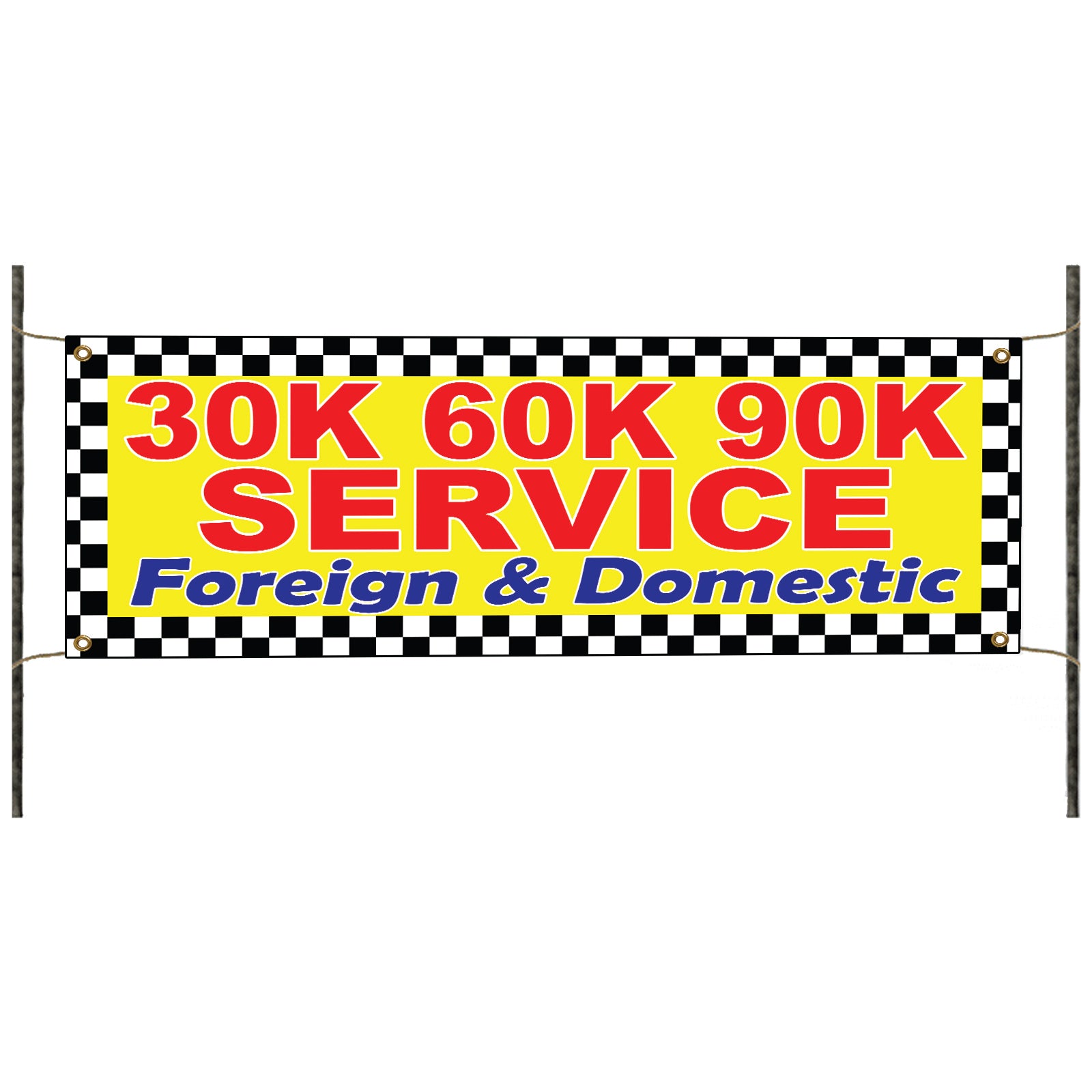 30K 60K 90K Service Vinyl Banner Sign
