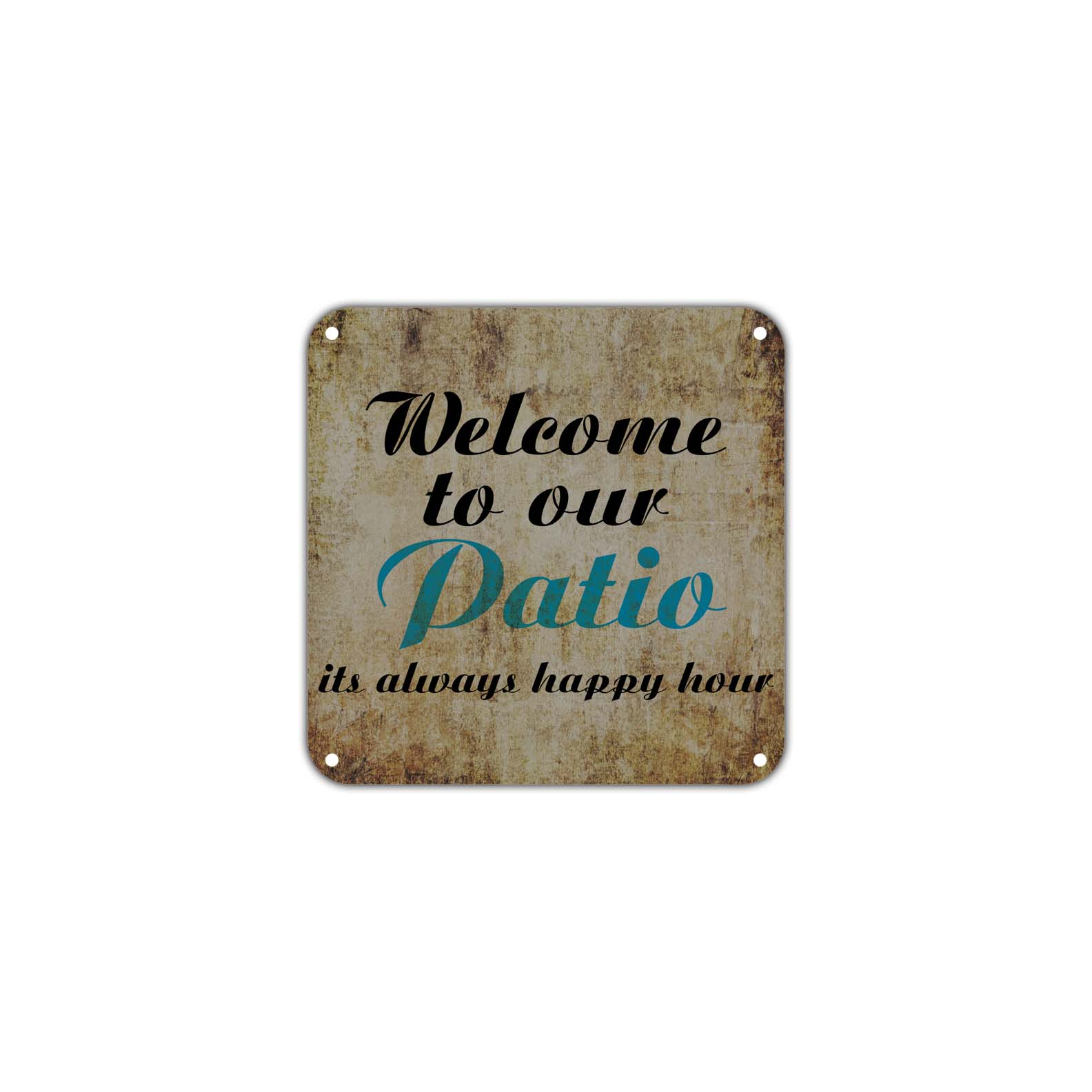 Welcome To Our Patio Porch Wall Decor Art Retro Vintage Aluminum Plate Gift Metal Sign