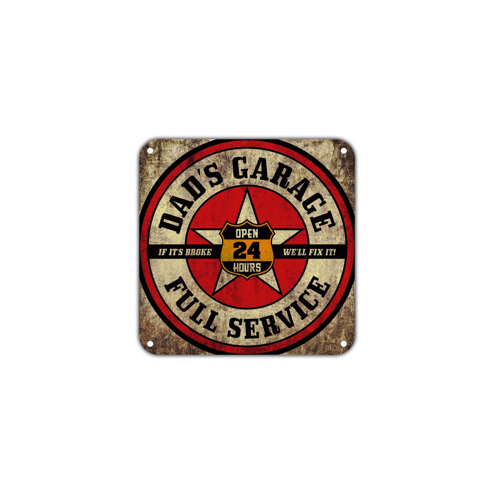 Dad's Garage Full Service Wall Decor Art Retro Vintage Aluminum Plate Gift Metal Sign