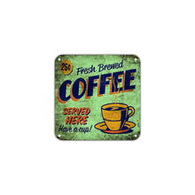 Fresh Brewed Coffee Served Wall Decor Art Retro Vintage Aluminum Plate Gift Metal Sign