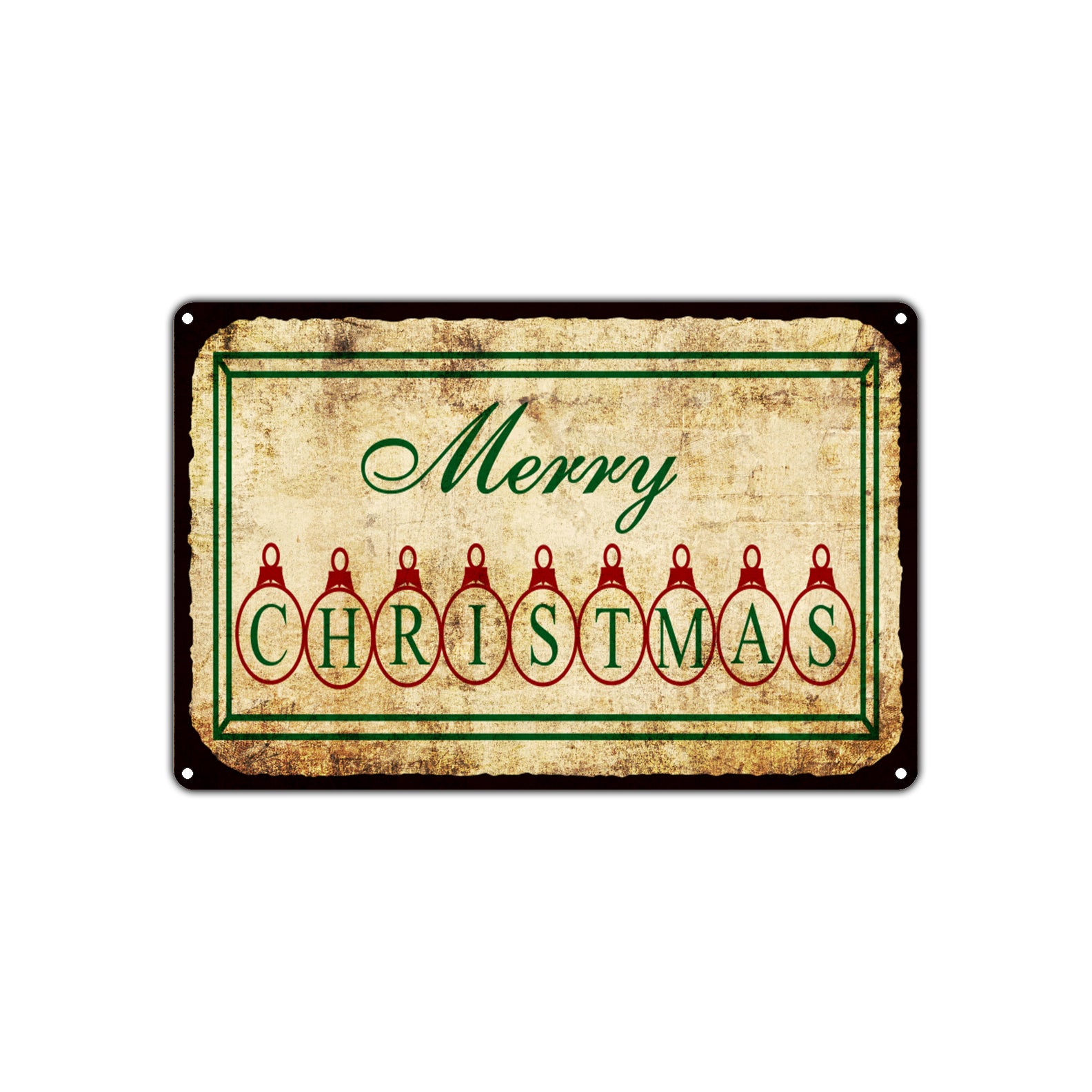Merry Christmas Seasonal Festival Vintage Retro Wall Decor Art Shop Aluminum
