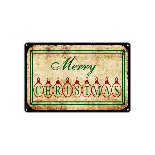 Merry Christmas Seasonal Festival Vintage Retro Wall Decor Art Shop Aluminum