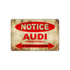 Notice Audi Parking Only All Others Will Be Towed Cars Novelty Vintage Retro Decor Metal Aluminum