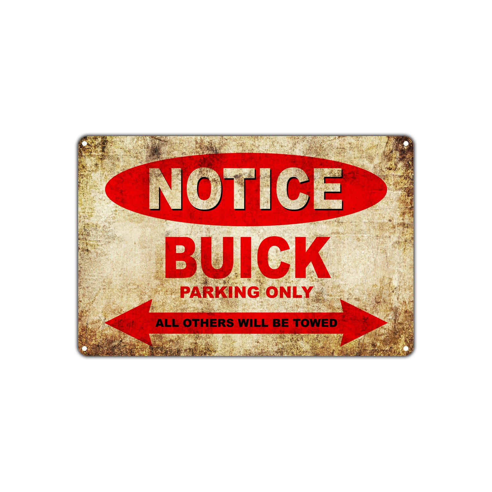 Notice Buick Parking Only All Others Will Be Towed Cars Novelty Vintage Retro Decor Metal Aluminum