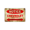Notice Chevrolet Parking Only Others Will Be Towed Cars Novelty Vintage Retro Decor Metal Aluminum