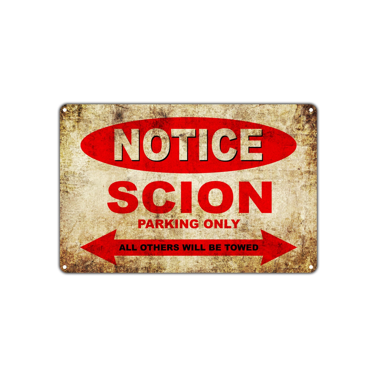 Notice Scion Parking Only All Others Will Be Towed Cars Novelty Vintage Retro Decor Metal Aluminum