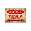 Notice Tesla Parking Only All Others Will Be Towed Cars Novelty Vintage Retro Decor Metal Aluminum